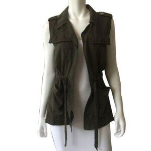 Sanctuary Olive Green Sleeveless Tencel Cargo Vest